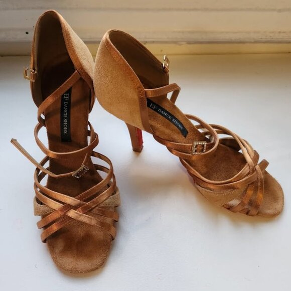 EF Latin dance shoes with a 3" straight heel - Picture 1 of 4